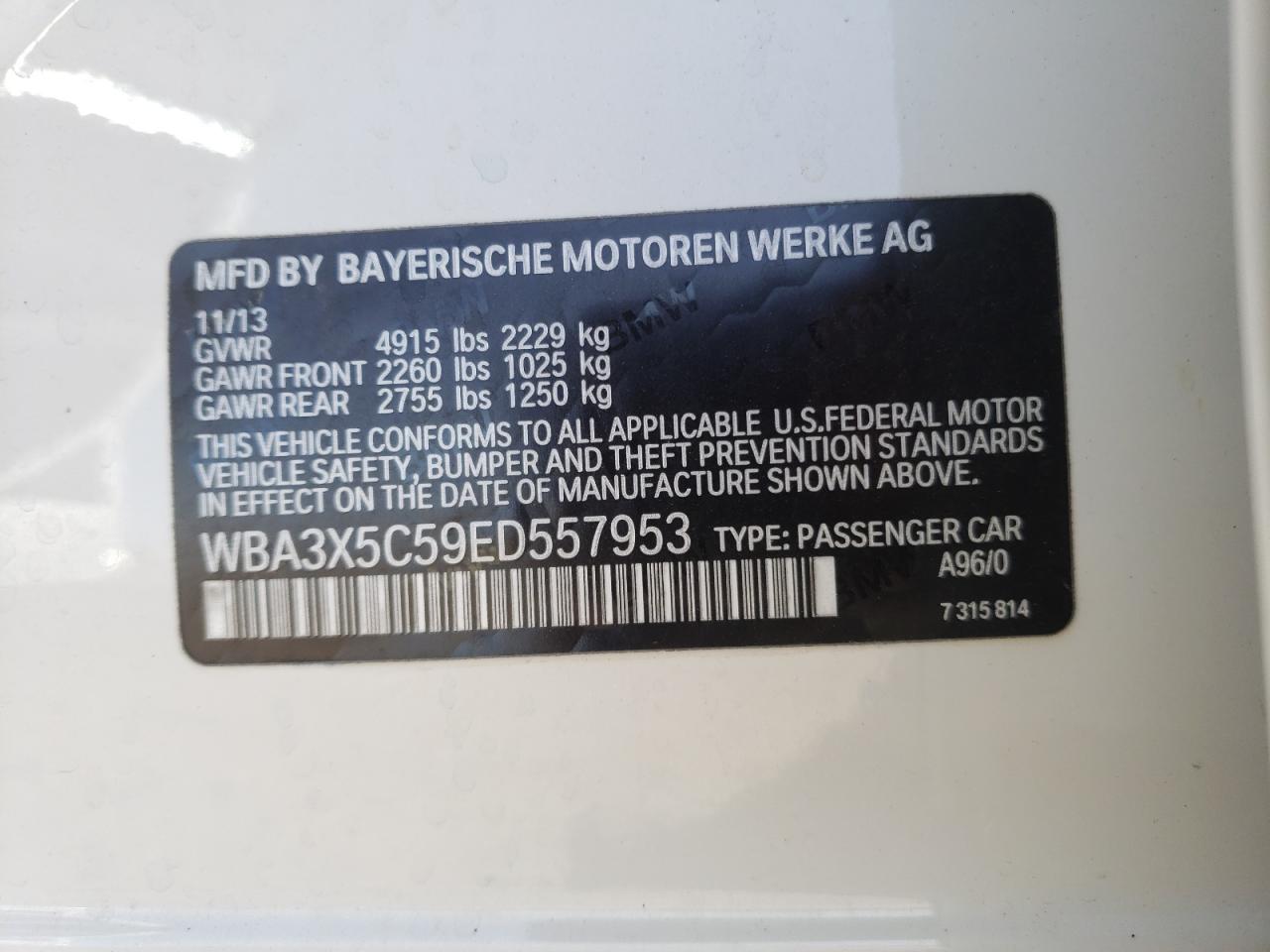 Photo 10 from auction – 2014 BMW 328 XIGT with VIN WBA3X5C59ED557953