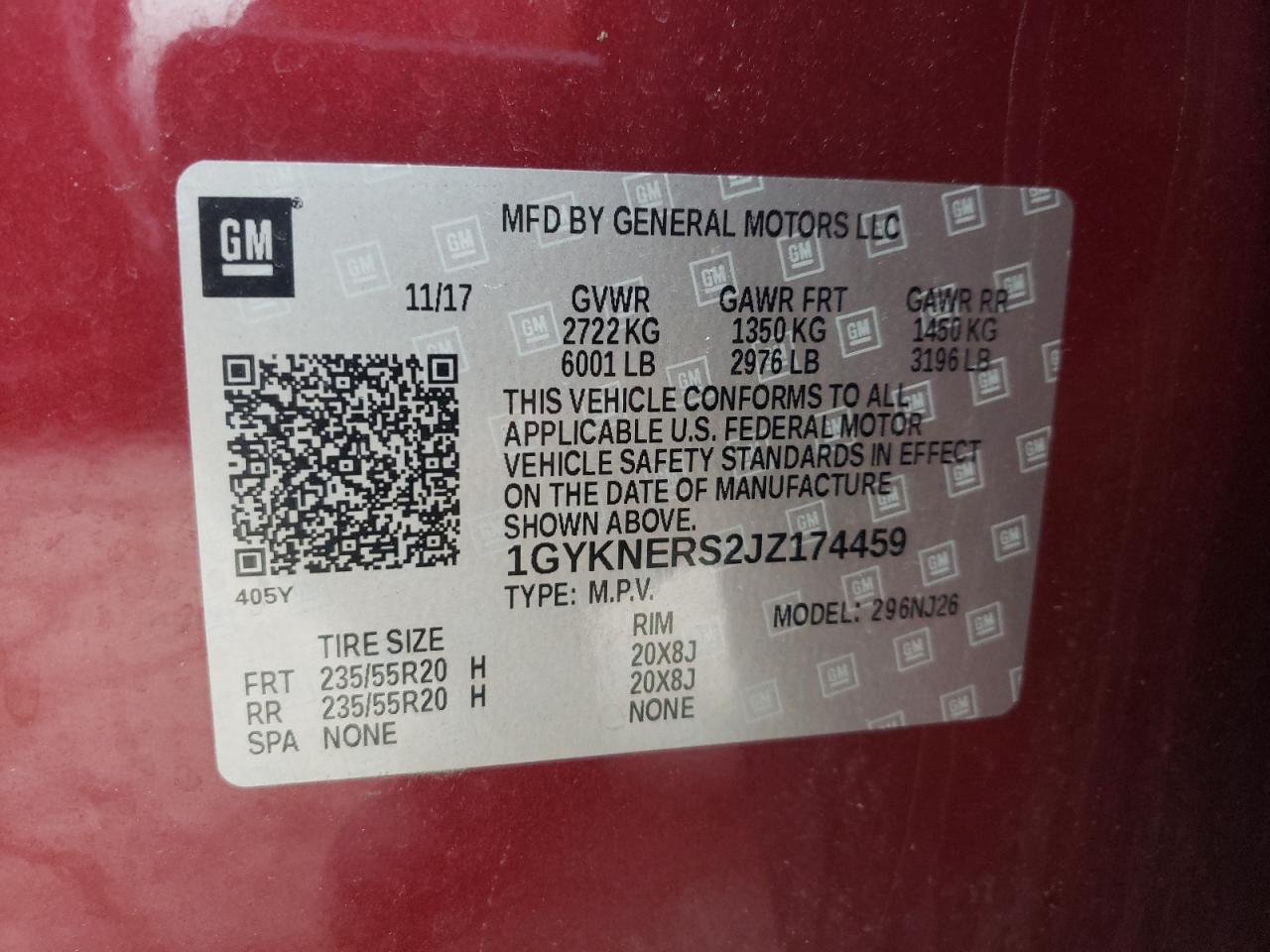 Photo 10 from auction – 2018 CADILLAC XT5 PREMIU with VIN 1GYKNERS2JZ174459
