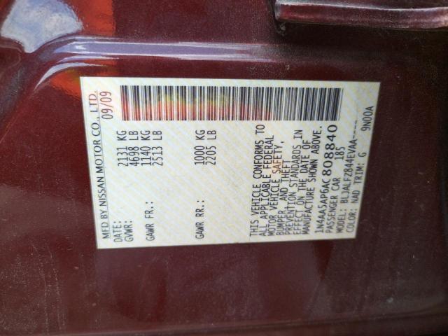 Photo 10 from auction – 2010 NISSAN MAXIMA S with VIN 1N4AA5AP6AC808840