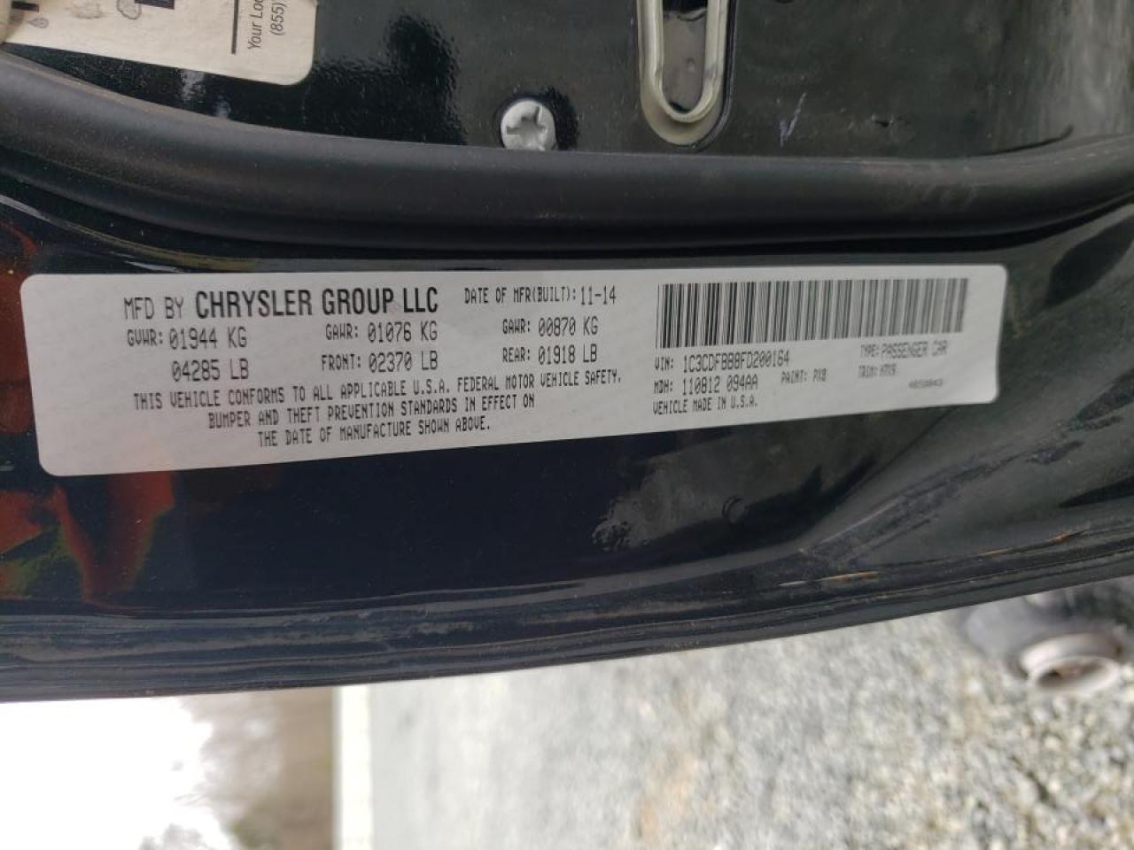 Photo 10 from auction – 2015 DODGE DART SXT with VIN 1C3CDFBB8FD200164