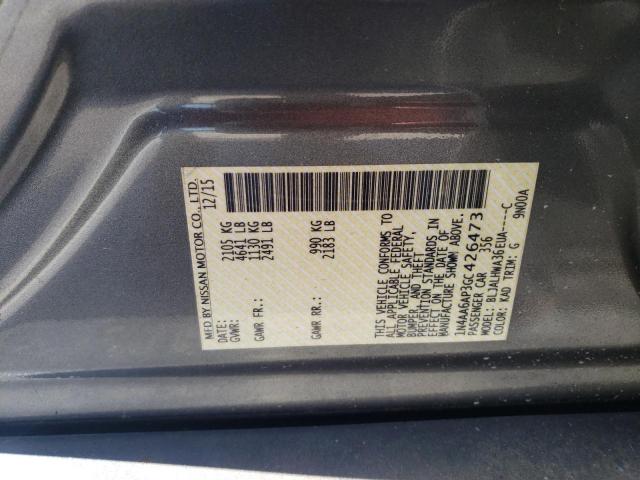 Photo 10 from auction – 2016 NISSAN MAXIMA 3.5 with VIN 1N4AA6AP3GC426473