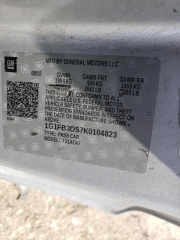 Photo 10 from auction – 2019 CHEVROLET CAMARO LS with VIN 1G1FB3DS7K0104823