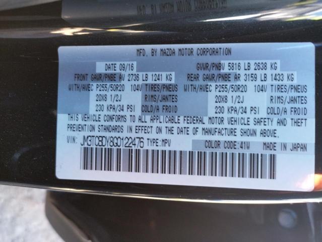 Photo 10 from auction – 2016 MAZDA CX-9 GRAND with VIN JM3TCBDY8G0122476