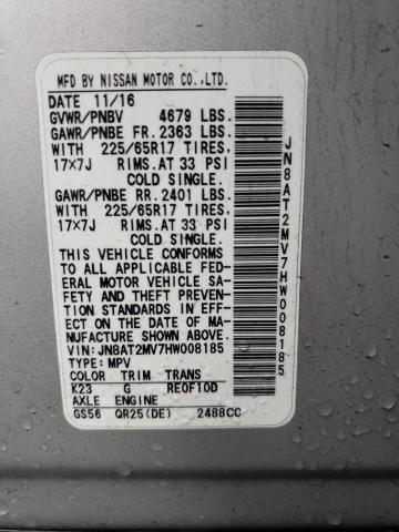 Photo 10 from auction – 2017 NISSAN ROGUE S with VIN JN8AT2MV7HW008185
