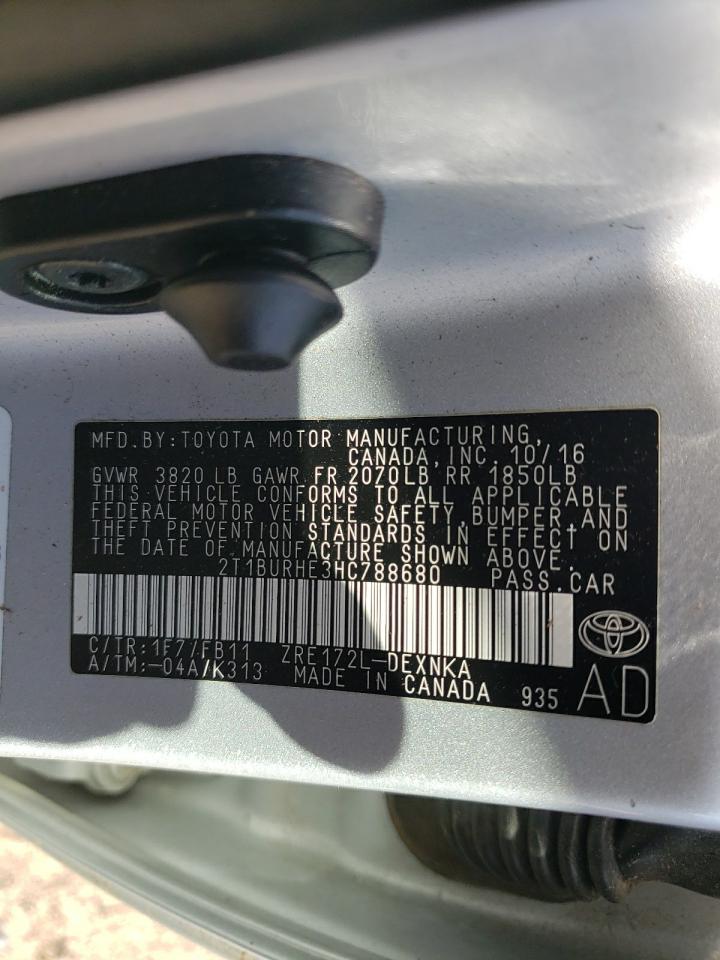 Photo 10 from auction – 2017 TOYOTA COROLLA L with VIN 2T1BURHE3HC788680