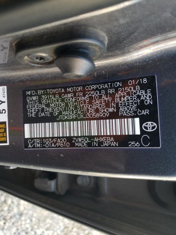 Photo 10 from auction – 2018 TOYOTA PRIUS with VIN JTDKBRFUXJ3058909