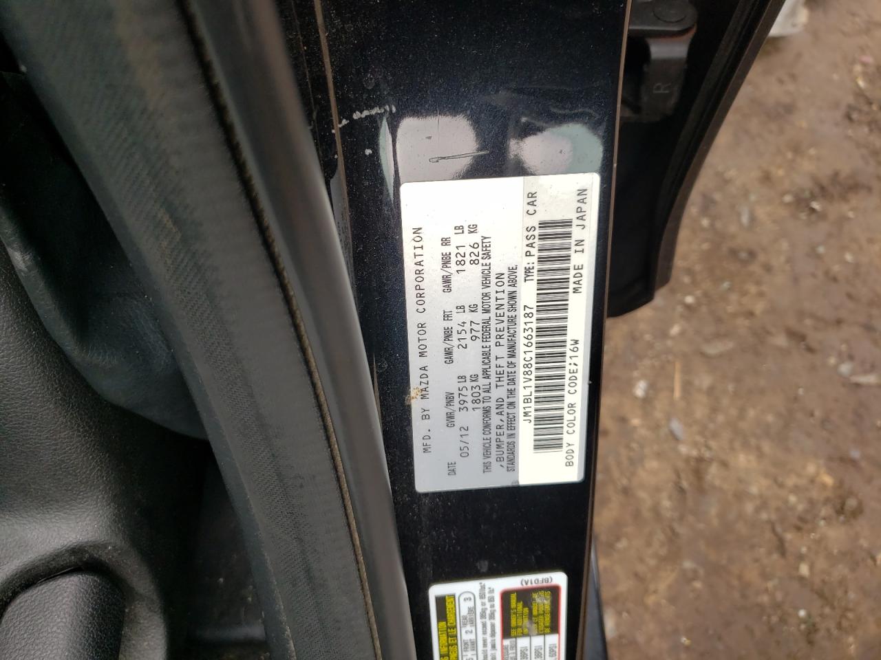 Photo 10 from auction – 2012 MAZDA 3 I with VIN JM1BL1V88C1663187
