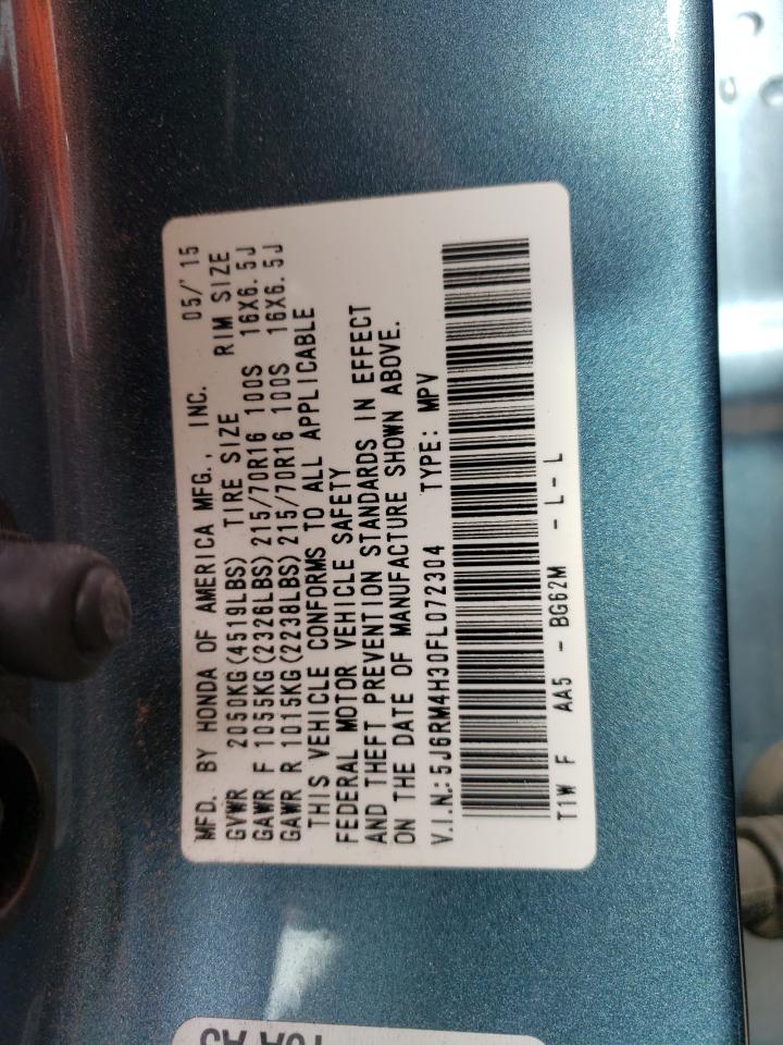 Photo 10 from auction – 2015 HONDA CR-V LX with VIN 5J6RM4H30FL072304