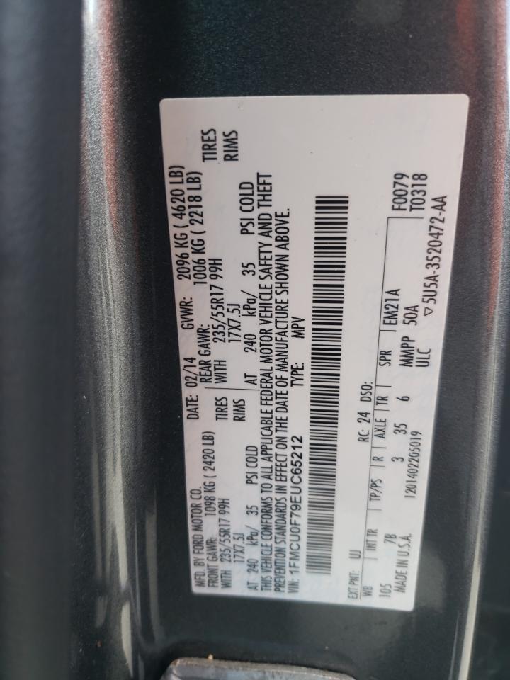 Photo 10 from auction – 2014 FORD ESCAPE S with VIN 1FMCU0F79EUC65212