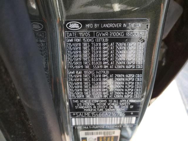 Photo 10 from auction – 2006 LAND ROVER RANGE ROVE with VIN SALME15466A216726