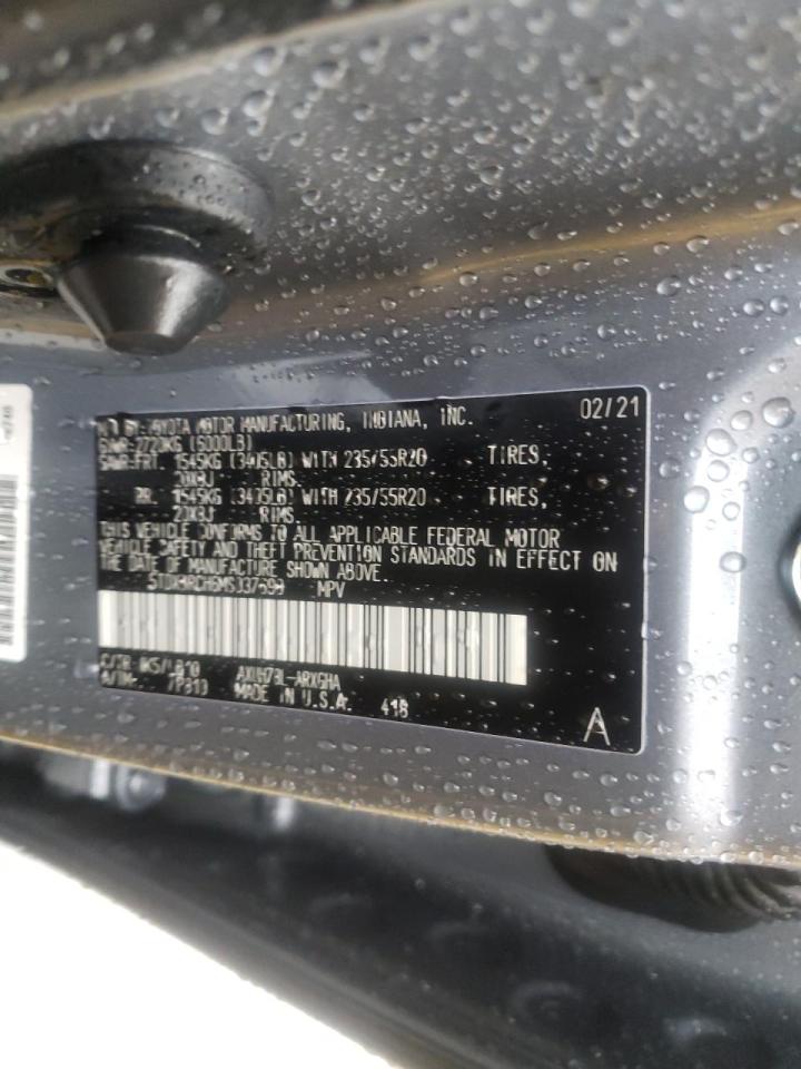 Photo 10 from auction – 2021 TOYOTA HIGHLANDER with VIN 5TDXBRCH6MS037698