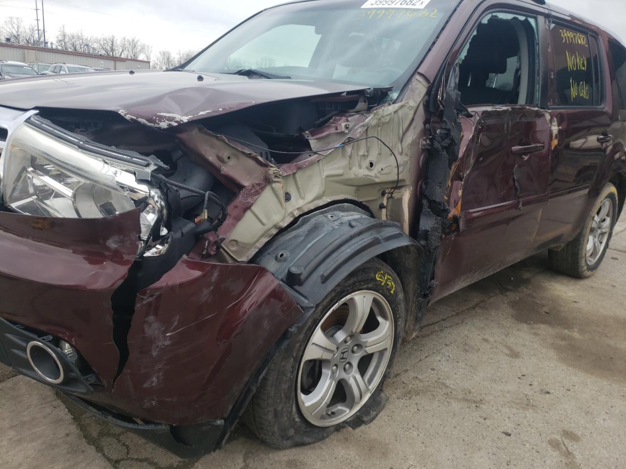 Photo 9 from auction – 2013 HONDA PILOT EXL with VIN 5FNYF4H54DB042946