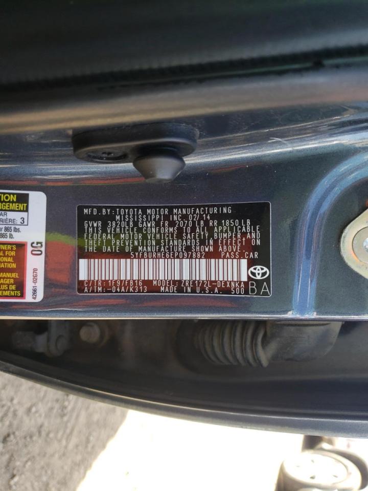 Photo 10 from auction – 2014 TOYOTA COROLLA L with VIN 5YFBURHE6EP097882