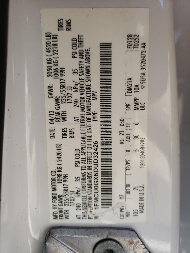 Photo 10 from auction – 2013 FORD ESCAPE SE with VIN 1FMCU0GX6DUD32426