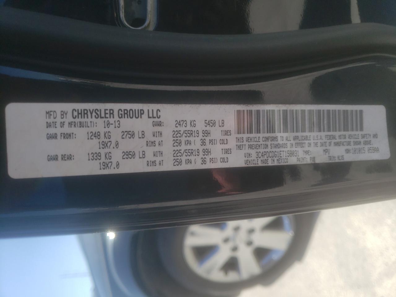 Photo 10 from auction – 2014 DODGE JOURNEY LI with VIN 3C4PDCDG1ET158031