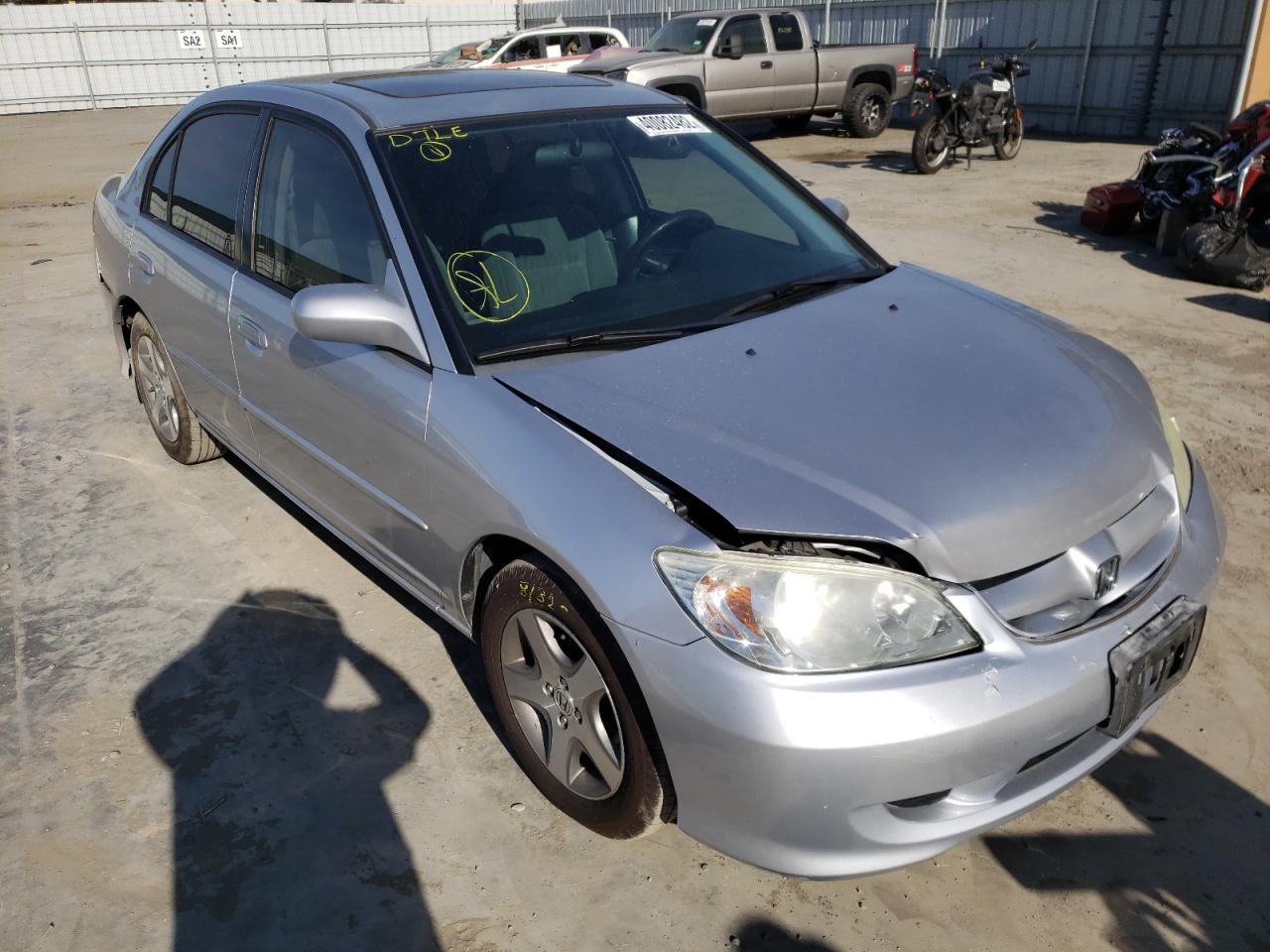 HONDA CIVIC EX 2004 with VIN 2HGES26804H574299 - Photo from auction