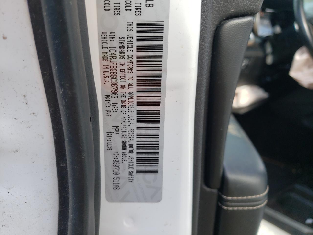 Photo 10 from auction – 2016 JEEP GRAND CHER with VIN 1C4RJFBG8GC367903