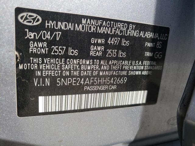 Photo 10 from auction – 2017 HYUNDAI SONATA SE with VIN 5NPE24AF5HH542669