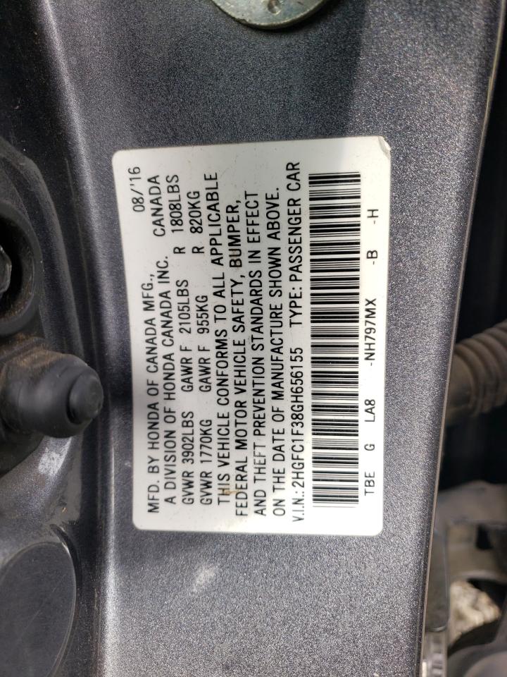 Photo 10 from auction – 2016 HONDA CIVIC EX with VIN 2HGFC1F38GH656155
