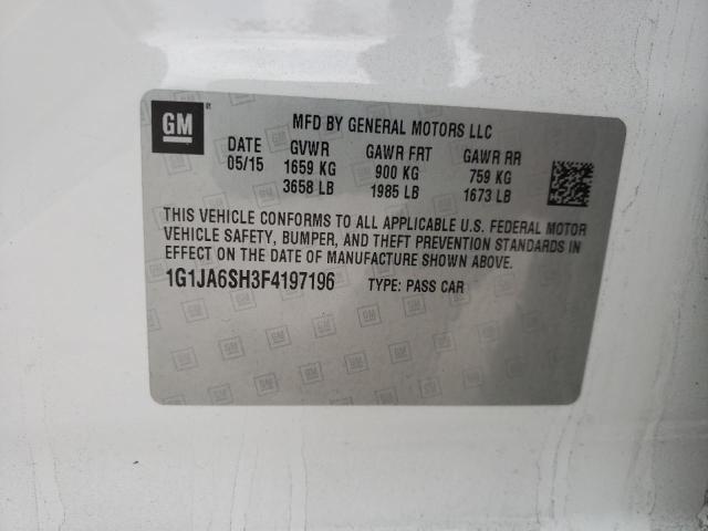 Photo 10 from auction – 2015 CHEVROLET SONIC LS with VIN 1G1JA6SH3F4197196