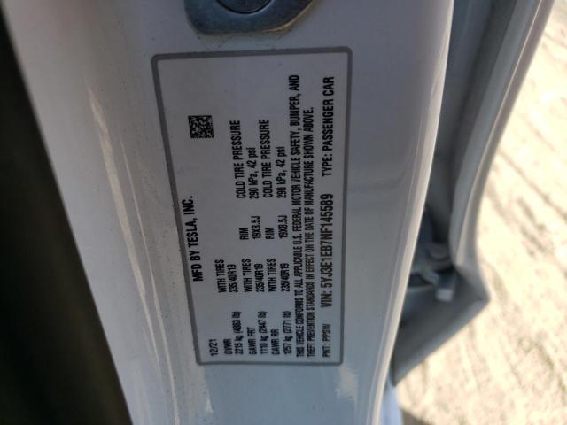 Photo 10 from auction – 2022 TESLA MODEL 3 with VIN 5YJ3E1EB7NF145589