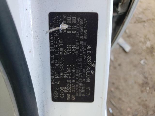 Photo 10 from auction – 2008 KIA SORENTO EX with VIN KNDJD735885843189