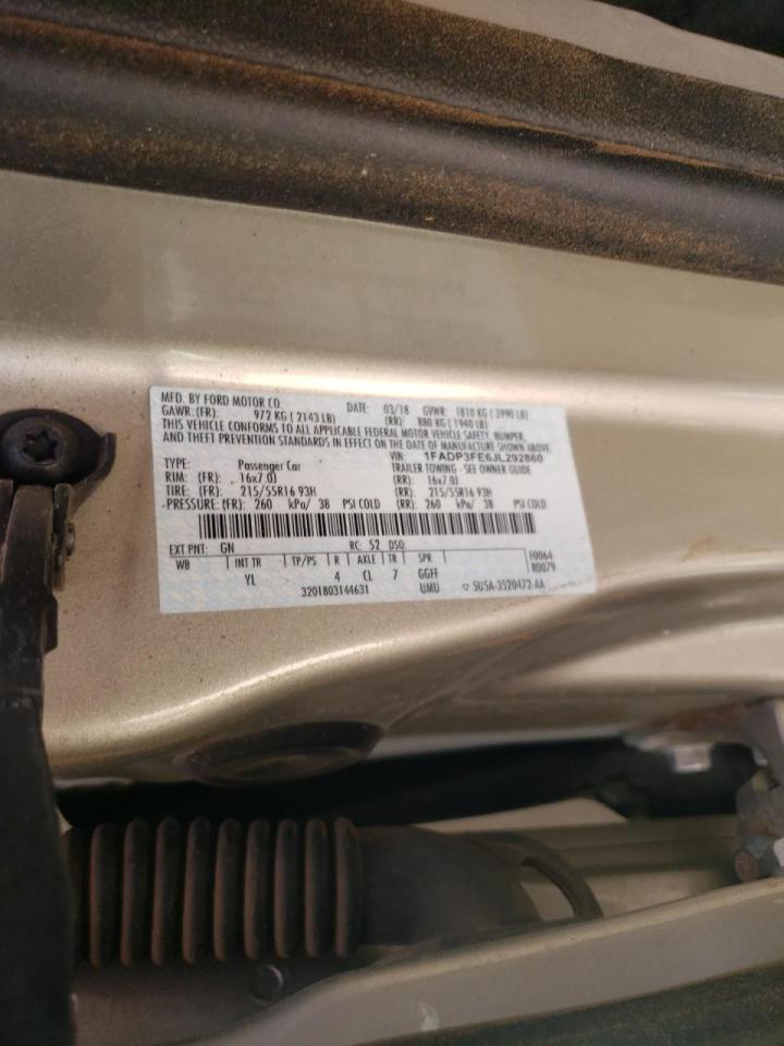 Photo 10 from auction – 2018 FORD FOCUS SE with VIN 1FADP3FE6JL292860