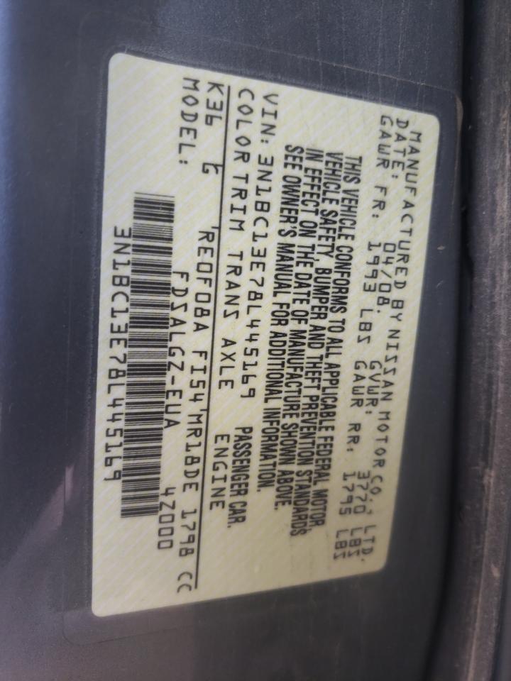 Photo 10 from auction – 2008 NISSAN VERSA S with VIN 3N1BC13E78L445169