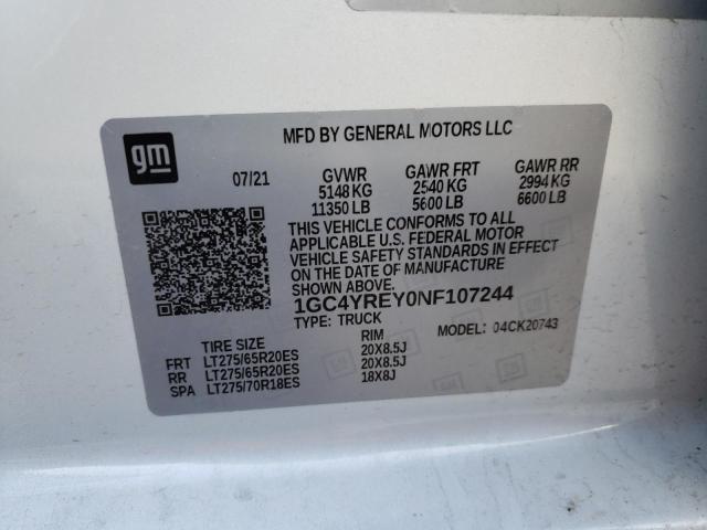 Photo 10 from auction – 2022 CHEVROLET silverado with VIN 1GC4YREY0NF107244