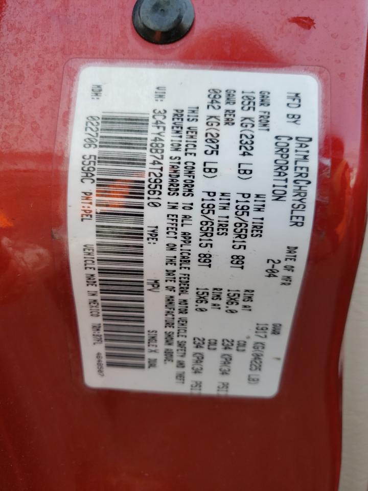 Photo 10 from auction – 2004 CHRYSLER PT CRUISER with VIN 3C4FY48B74T295610