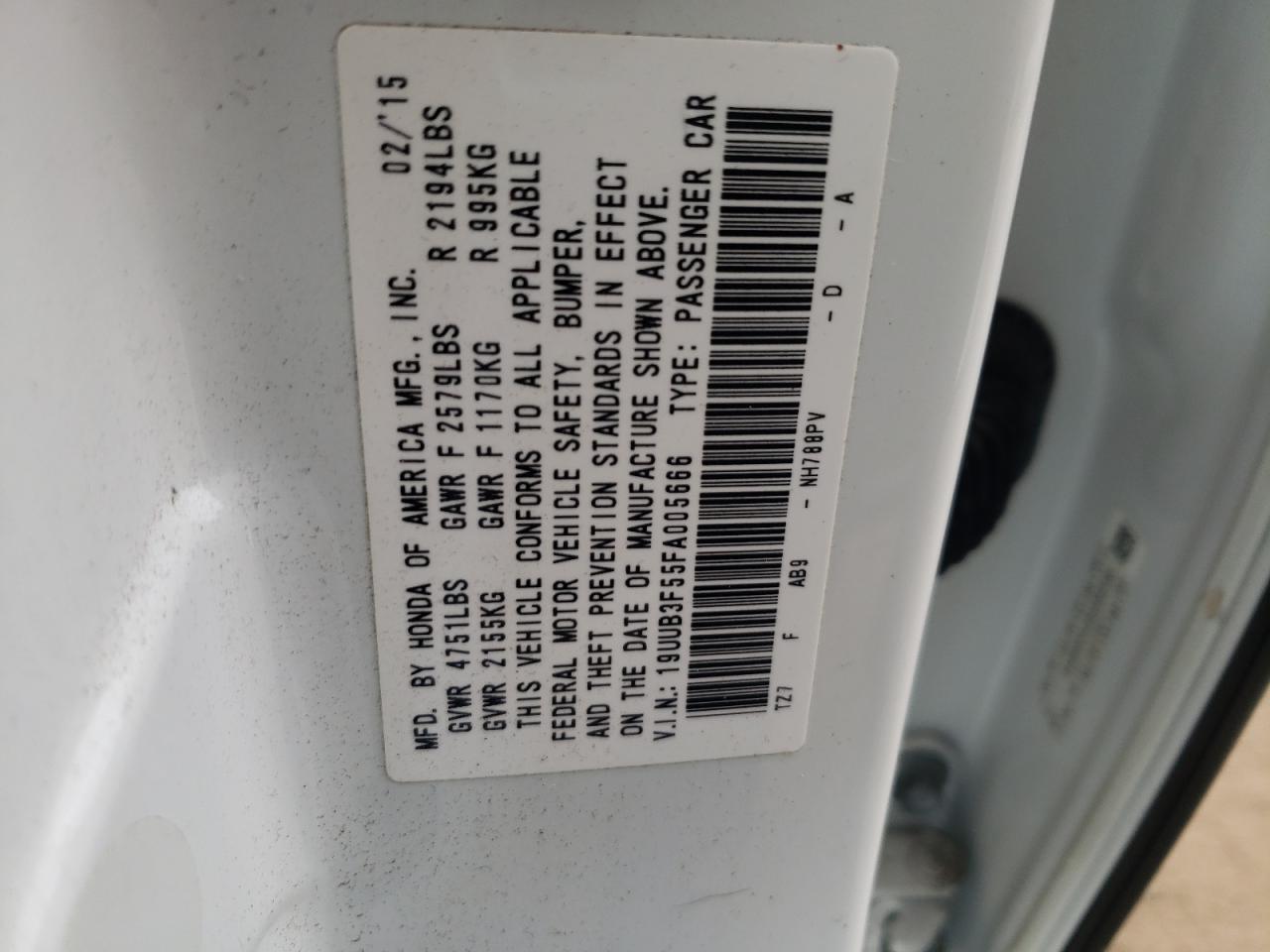 Photo 10 from auction – 2015 ACURA TLX TECH with VIN 19UUB3F55FA005666