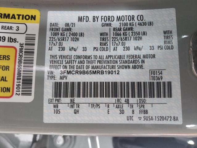 Photo 10 from auction – 2021 FORD BRONCO SPO with VIN 3FMCR9B65MRB19012