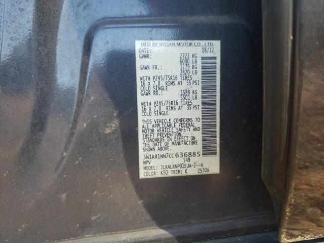 Photo 10 from auction – 2012 NISSAN PATHFINDER with VIN 5N1AR1NN7CC636885