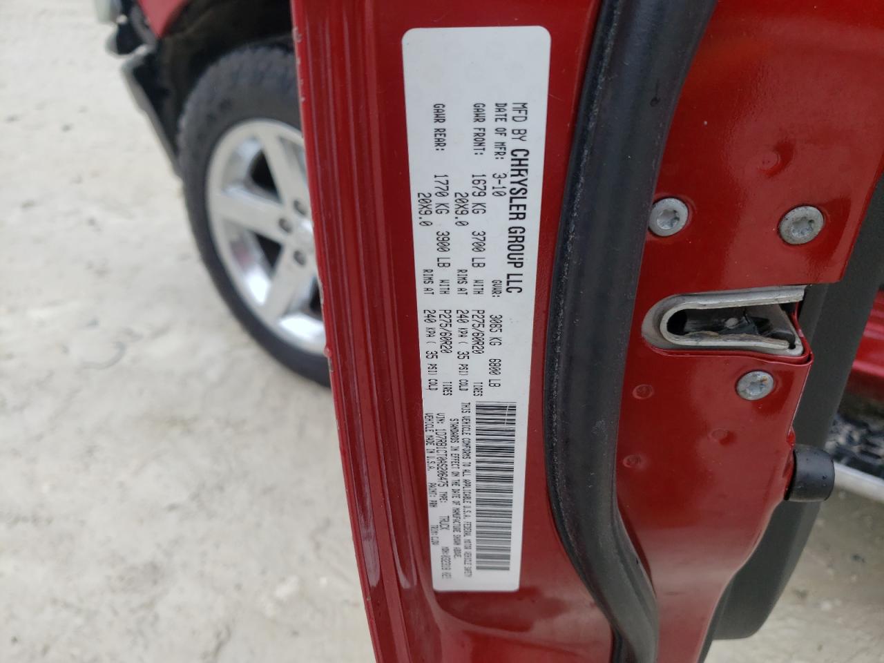Photo 10 from auction – 2010 DODGE RAM 1500 with VIN 1D7RB1CT0AS206475