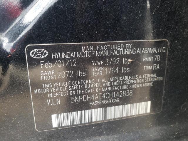 Photo 10 from auction – 2012 HYUNDAI ELANTRA GL with VIN 5NPDH4AE4CH142838
