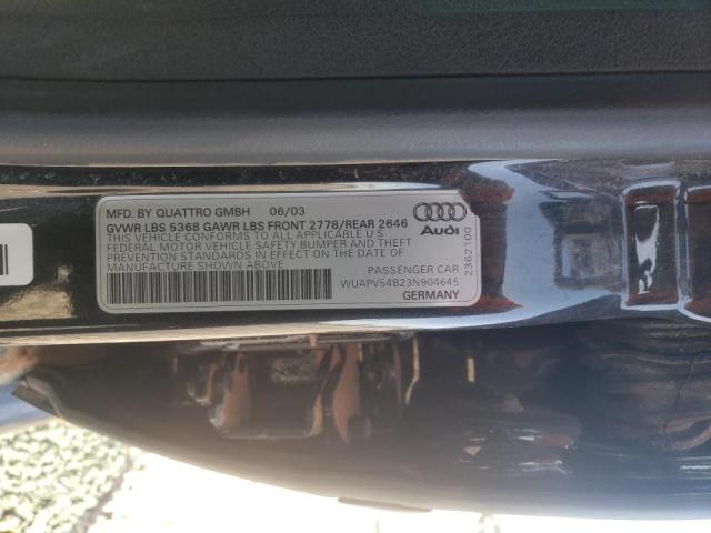 Photo 10 from auction – 2003 AUDI RS6 with VIN WUAPV54B23N904645