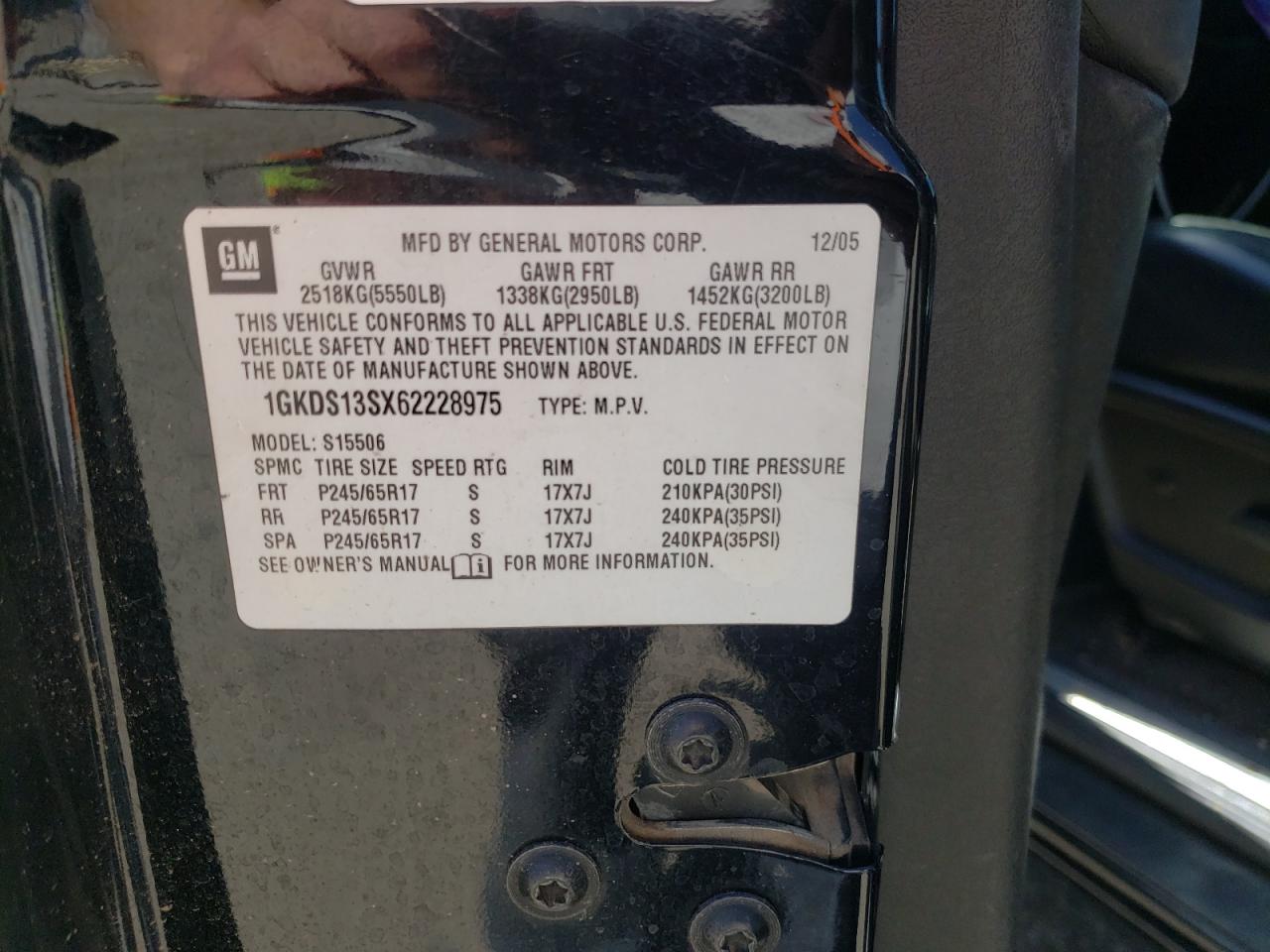 Photo 10 from auction – 2006 GMC ENVOY with VIN 1GKDS13SX62228975