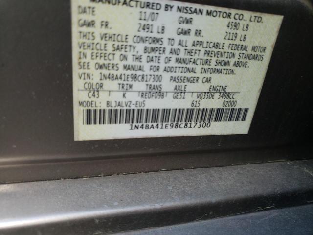 Foto 10 de la subasta – 2008 NISSAN MAXIMA SE con VIN 1N4BA41E98C817300