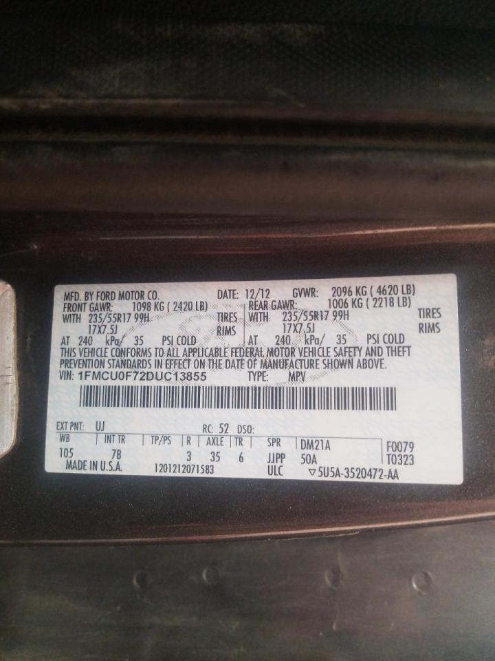 Photo 10 from auction – 2013 FORD ESCAPE S with VIN 1FMCU0F72DUC13855