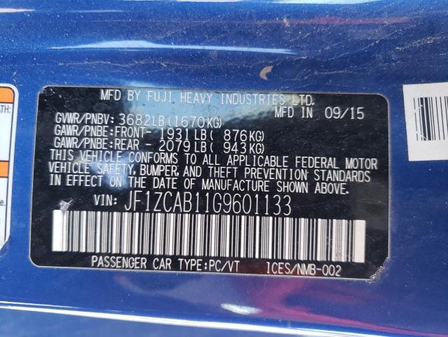 Photo 10 from auction – 2016 SUBARU BRZ 2.0 PR with VIN JF1ZCAB11G9601133