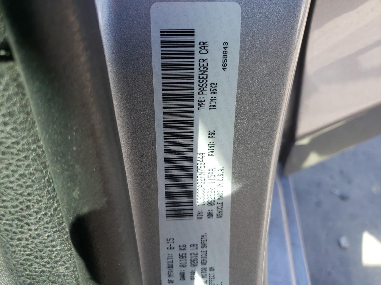 Photo 10 from auction – 2015 CHRYSLER 200 LIMITE with VIN 1C3CCCAG2FN759444