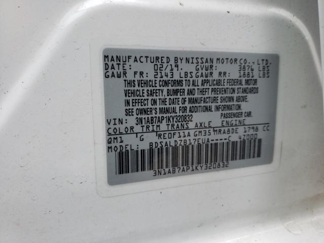 Photo 10 from auction – 2019 NISSAN SENTRA S with VIN 3N1AB7AP1KY320832