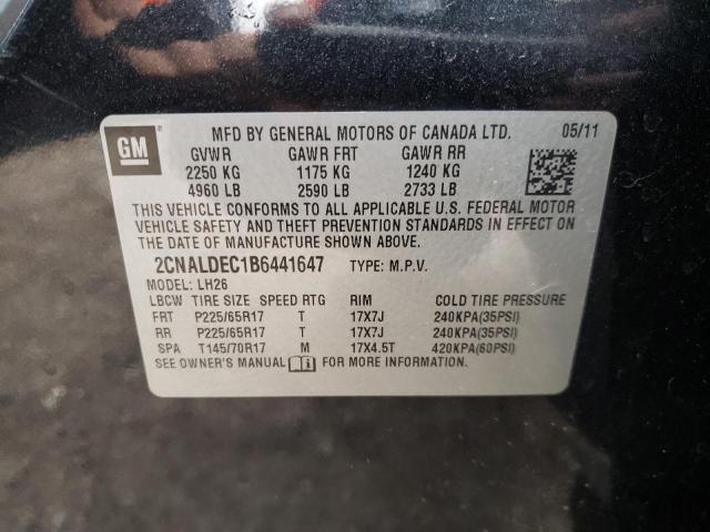 Photo 10 from auction – 2011 CHEVROLET EQUINOX LT with VIN 2CNALDEC1B6441647