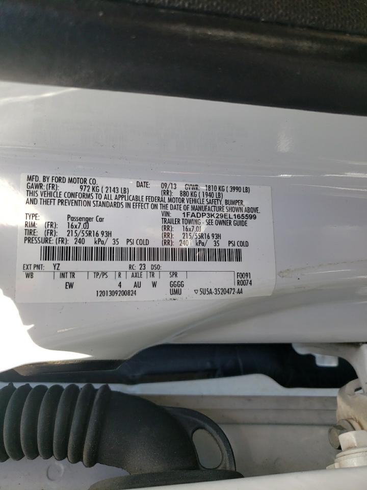 Photo 10 from auction – 2014 FORD FOCUS SE with VIN 1FADP3K29EL165599