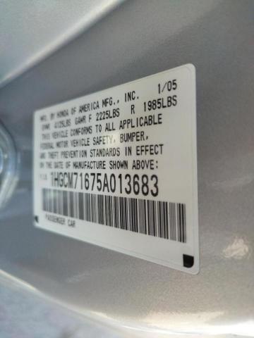 Photo 10 from auction – 2005 HONDA ACCORD EX with VIN 1HGCM71675A013683