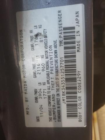 Photo 10 from auction – 2006 MAZDA 3 HATCHBAC with VIN JM1BK343551257701