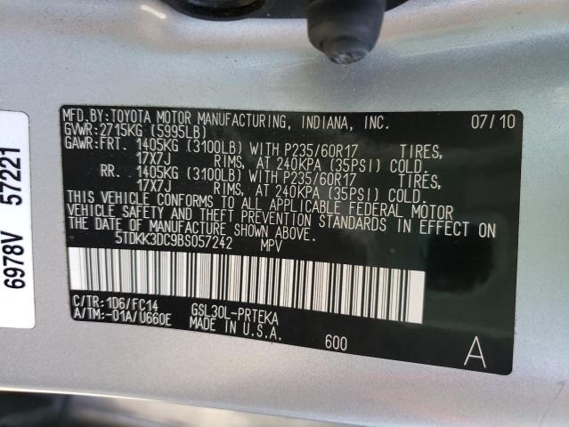 Photo 10 from auction – 2011 TOYOTA SIENNA LE with VIN 5TDKK3DC9BS057242