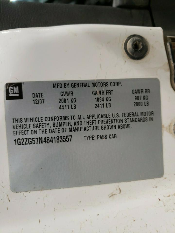 Photo 10 from auction – 2008 PONTIAC G6 BASE with VIN 1G2ZG57N484183557