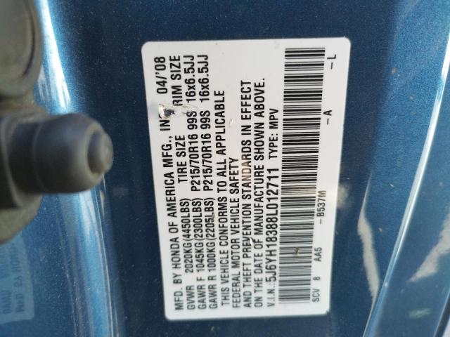 Photo 10 from auction – 2008 HONDA ELEMENT LX with VIN 5J6YH18388L012711