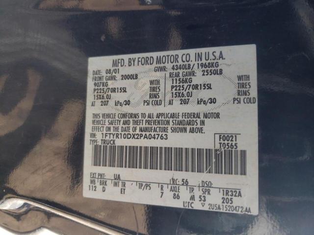 Photo 10 from auction – 2002 FORD RANGER with VIN 1FTYR10DX2PA04763